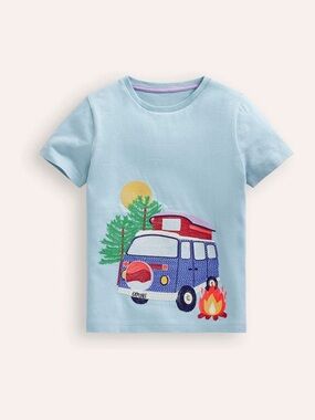 Mini Boden Light Blue Camper Van Graphic Tee